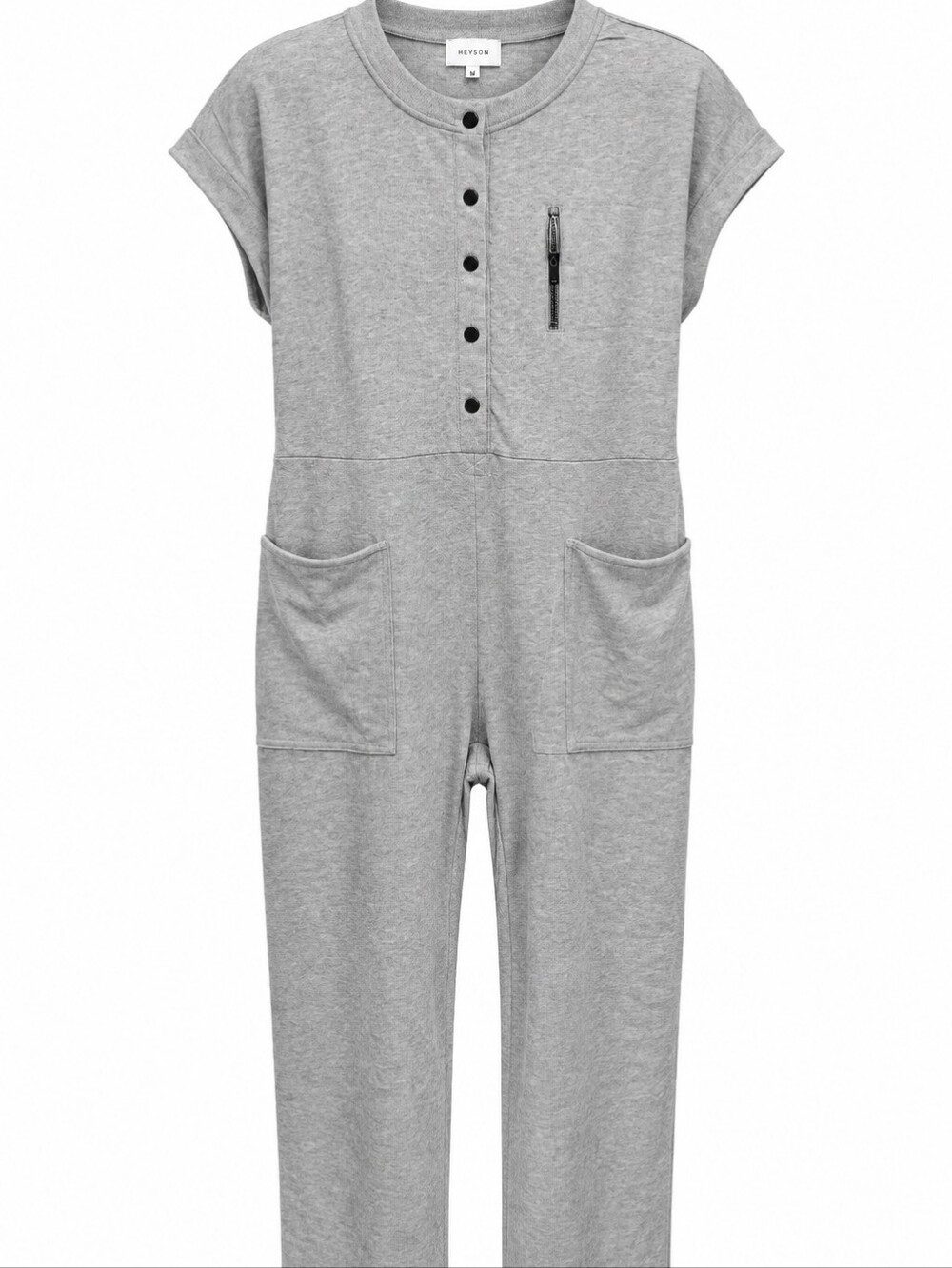 Grey Women’s Short-Sleeve Jumpsuit - Relaxed Fit